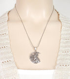 Celtic Wolf Necklace With Crescent Moon And Pentacle | woot & hammy thoughtful jewelry