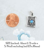 Star of David Symbol With Lab Opal Scroll Pendant | woot & hammy