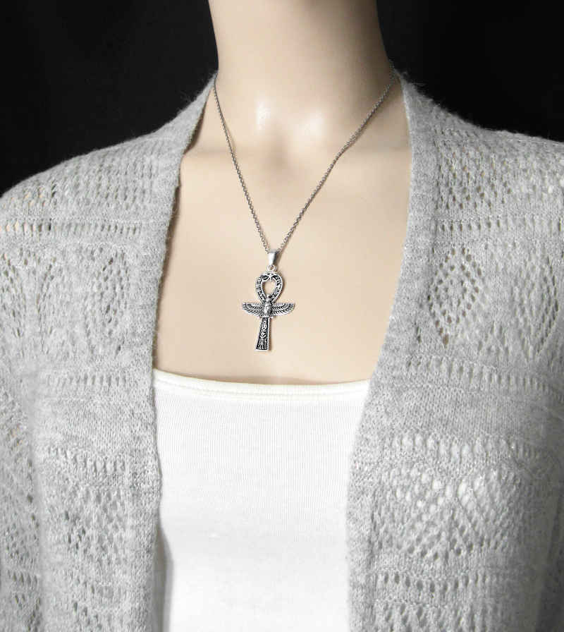 Ankh Symbol With Eye of Horus, Isis and Hieroglyphs Pendant | Woot & Hammy