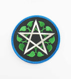 Gestickter Aufnäher mit grünem Pentagramm