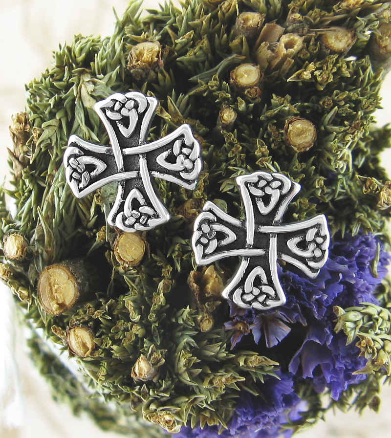 Celtic Knight's Cross Post Earrings | Woot & Hammy