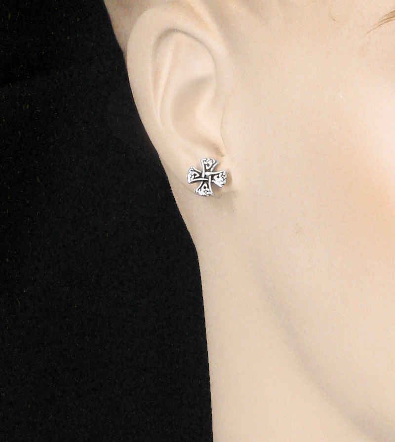 Celtic Knight's Cross Post Earrings | Woot & Hammy