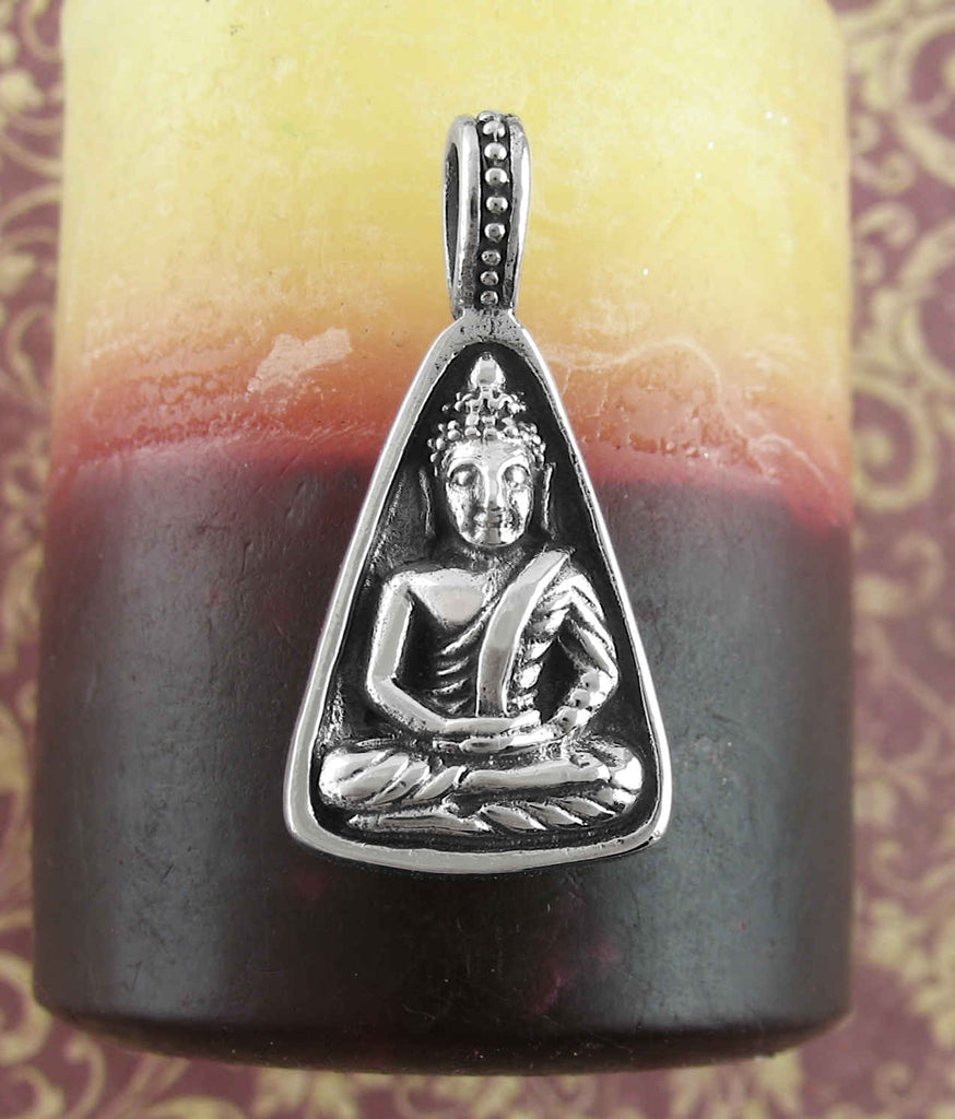 Miniature Meditating Buddha In Teardrop Frame Pendant | Woot & Hammy