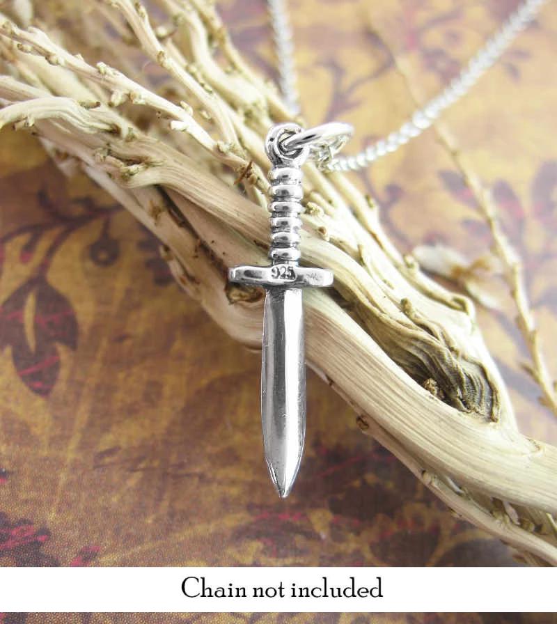 Tiny Ceremonial Athame Necklace Wiccan Wiccan Pagan Dagger Knife Magick Altar Sterling Silver