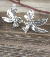 Eagles Post Stud Earrings Flying Bird Stud Biker Hawk Falcon Sterling Silver 