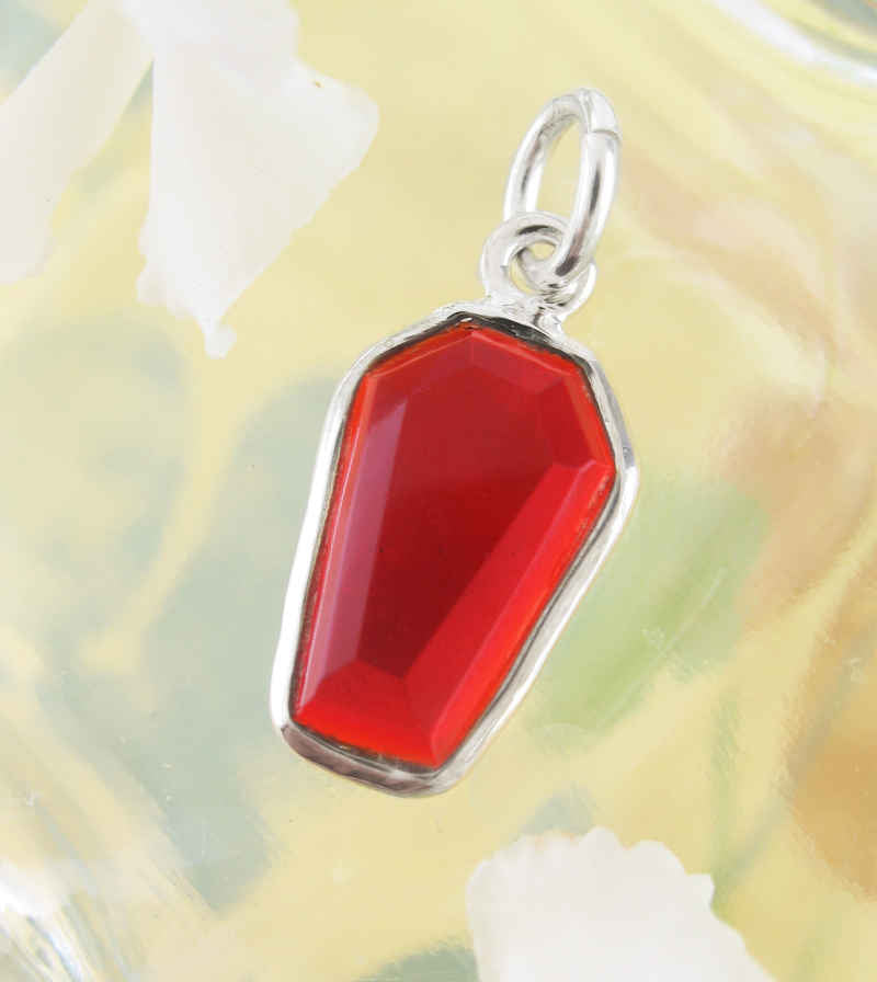 Tiny Red Garnet Coffin Charm | Woot & Hammy