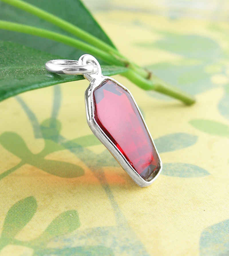 Tiny Red Garnet Coffin Charm | Woot & Hammy