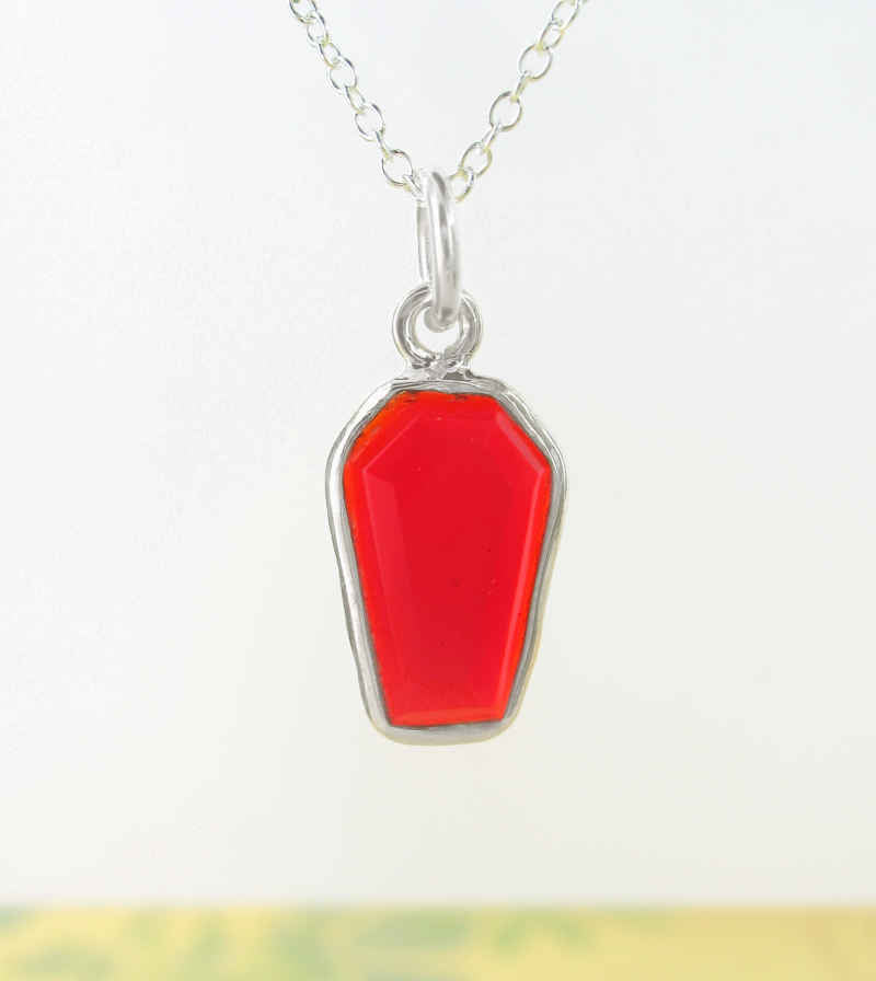 Tiny Red Garnet Coffin Charm | Woot & Hammy