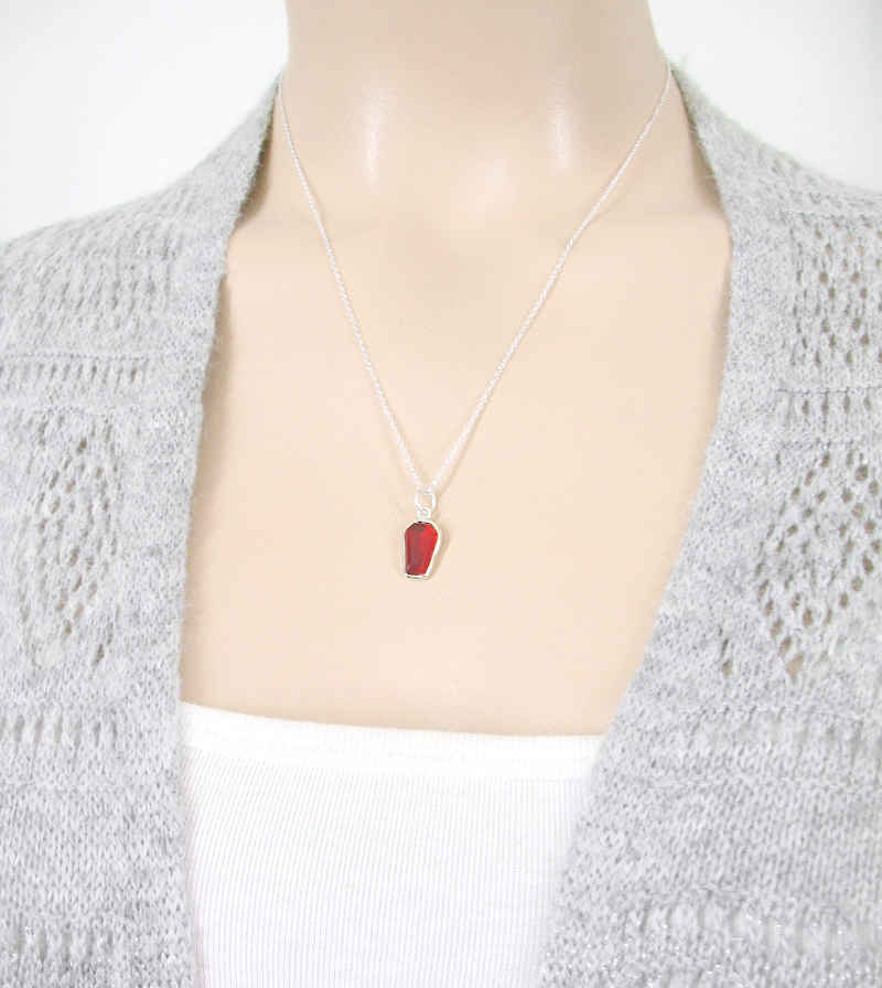 Tiny Red Garnet Coffin Charm | Woot & Hammy