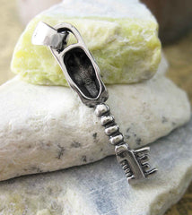 Miniature Skeleton Key / Skull Oxidized Pendant | woot & hammy