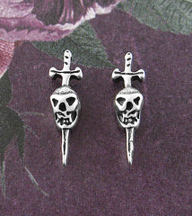 Miniature Skull and Dagger Post Earrings | Woot & Hammy