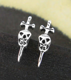 Miniature Skull and Dagger Post Earrings | Woot & Hammy