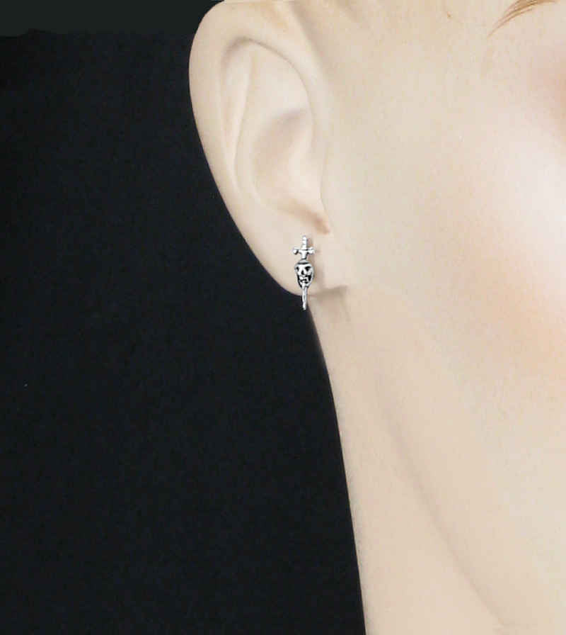 Miniature Skull and Dagger Post Earrings | Woot & Hammy