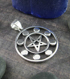 Pentacle With Phases of the Moon Pendant, 7/8"