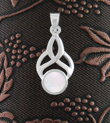 Rainbow Moonstone Cabochon in Woven Teardrop Pendant | Woot & Hammy