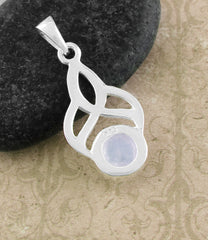 Rainbow Moonstone Cabochon in Woven Teardrop Pendant | Woot & Hammy