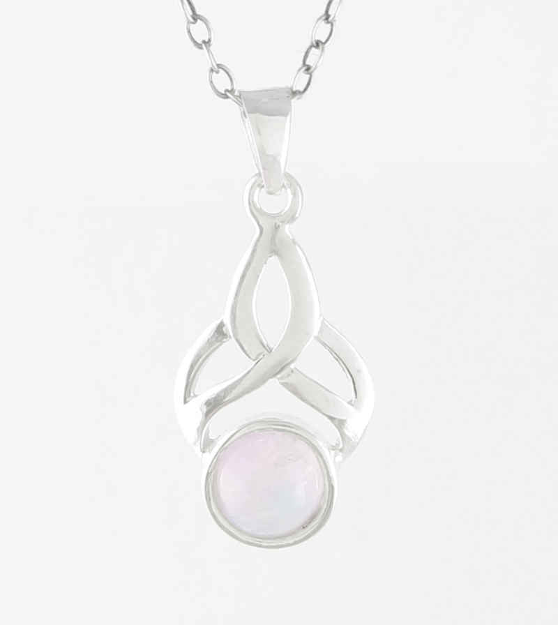 Rainbow Moonstone Cabochon in Woven Teardrop Pendant | Woot & Hammy