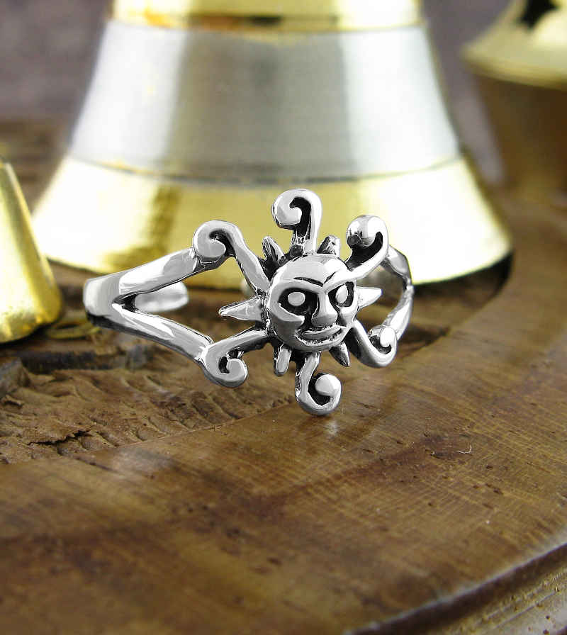 Mythical Sun Toe Midi Pinky Ring, Adjustable | Woot & Hammy