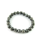 Bracelet extensible en perles de labradorite noire naturelle
