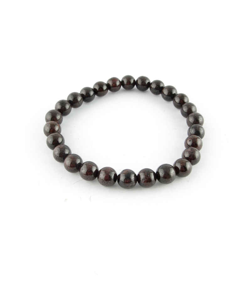 Natural Garnet Beaded Bracelet, Elastic | Woot & Hammy