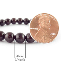 Natural Garnet Beaded Bracelet, Elastic | Woot & Hammy