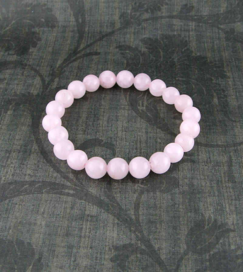 Natural Rose Quartz Beaded Bracelet, Elastic | Woot & Hammy