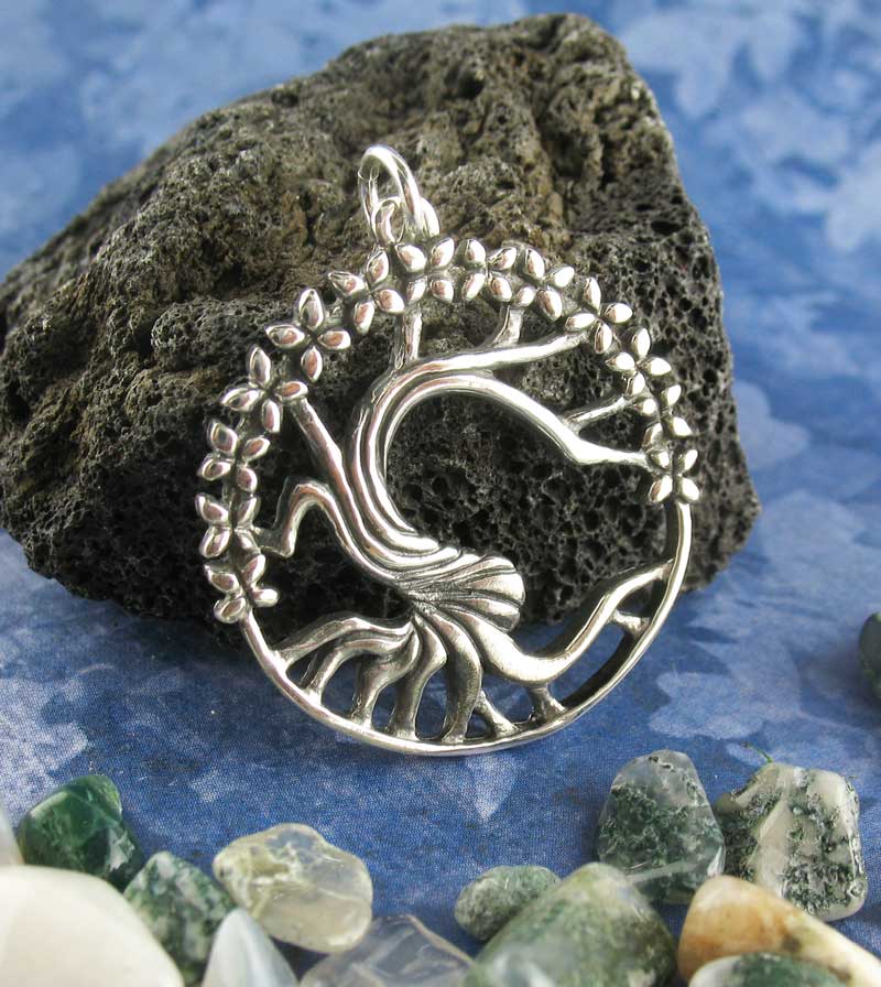 Tree of Life Roots Pendant Necklace Charm Keepsake for Women Mother's Day Mom Grandma Birthday Gift Family Jewelry front view