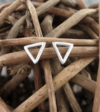 Triangle Fire Water Symbol First Degree Wicca Post Earrings | woot & hammy