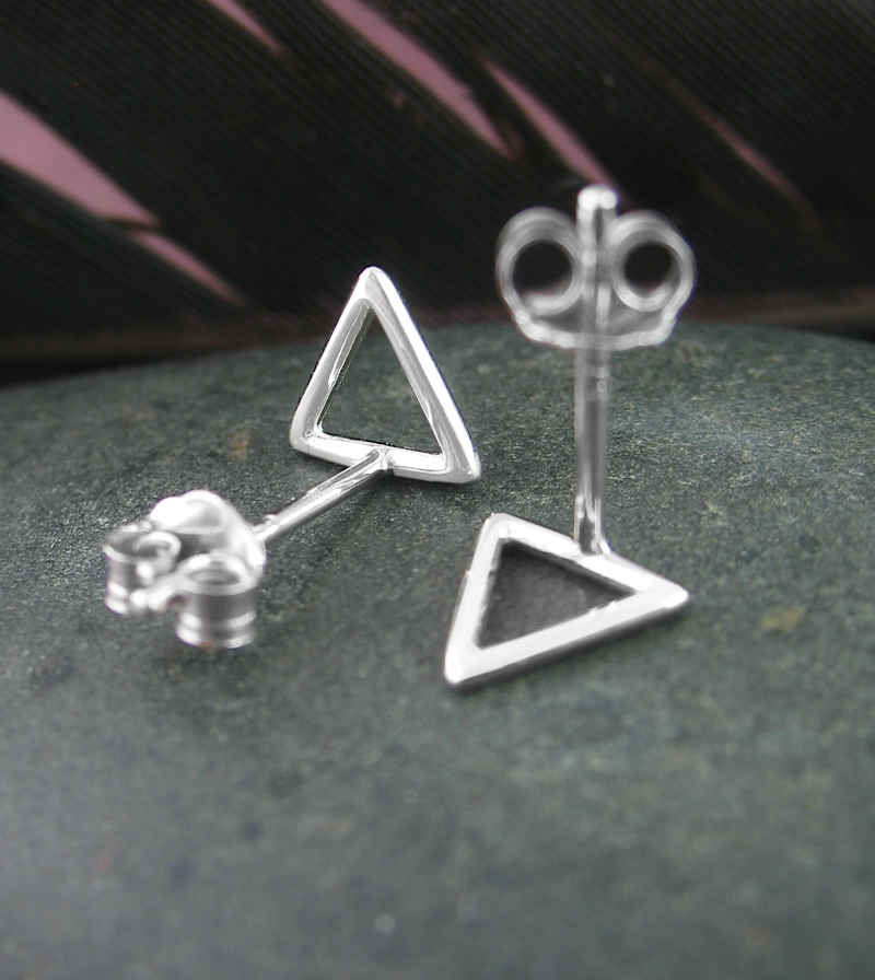 Triangle Fire Water Symbol First Degree Wicca Post Earrings | woot & hammy