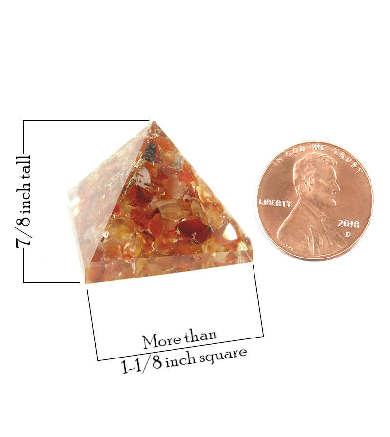 Small Carnelian Orgone Orgonite Pyramid | Woot & Hammy