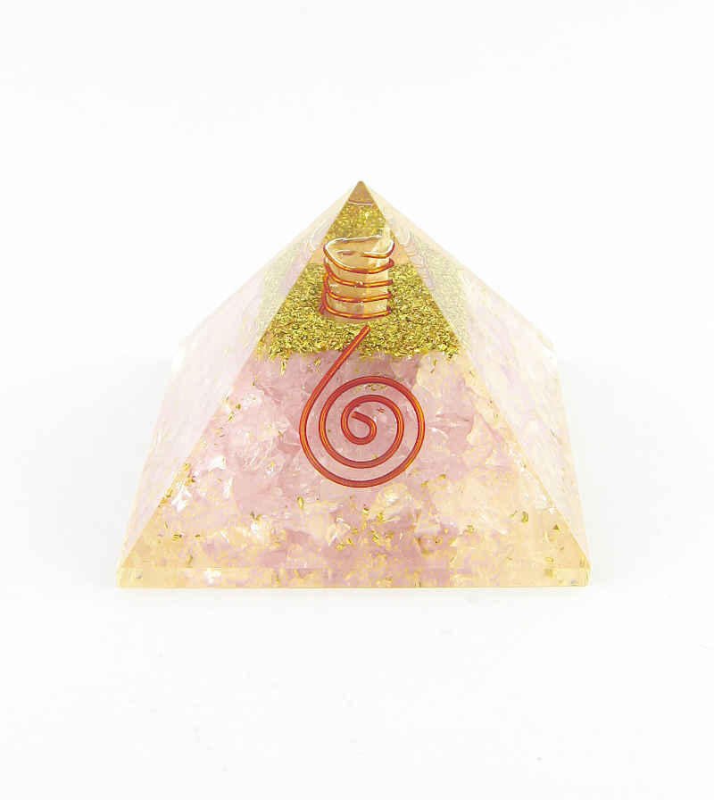 Orgonite Rose Quartz Pyramid With Quartz Point and Copper | Woot & Hammy