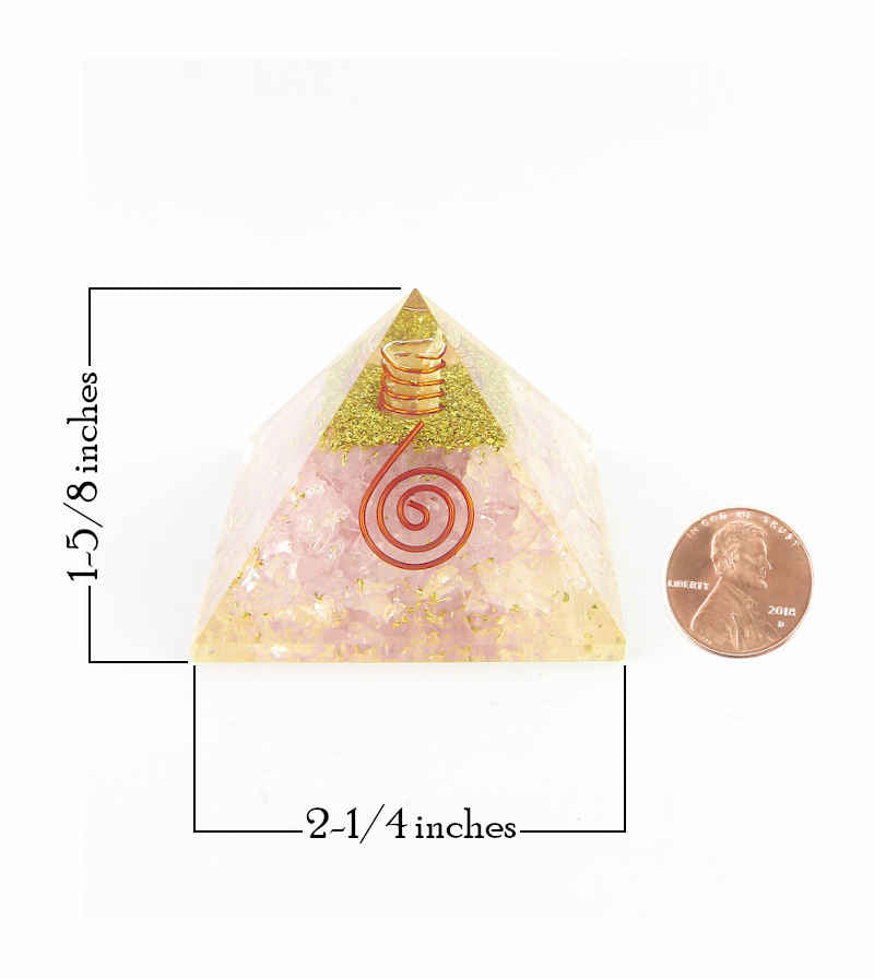 Orgonite Rose Quartz Pyramid With Quartz Point and Copper | Woot & Hammy