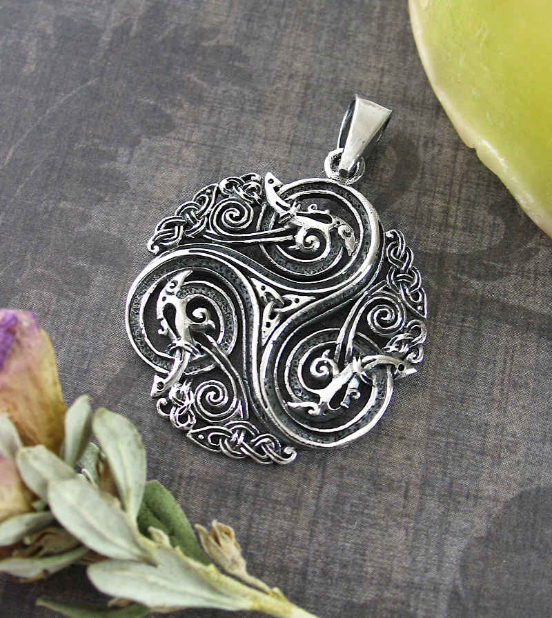 Baroque Triskele With Triquetra And Celtic Knots Pendant | Woot & Hammy