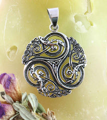 Baroque Triskele With Triquetra And Celtic Knots Pendant | Woot & Hammy