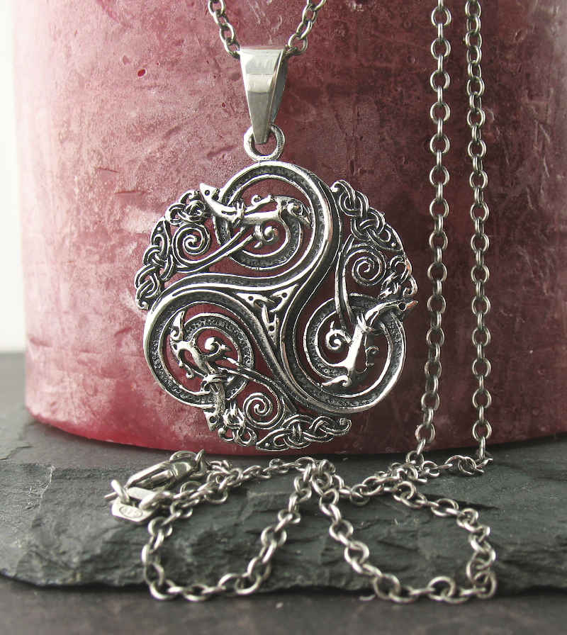 Baroque Triskele With Triquetra And Celtic Knots Pendant | Woot & Hammy