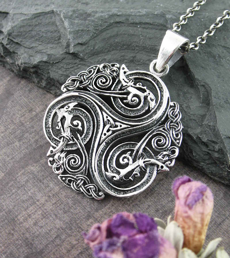 Baroque Triskele With Triquetra And Celtic Knots Pendant | Woot & Hammy