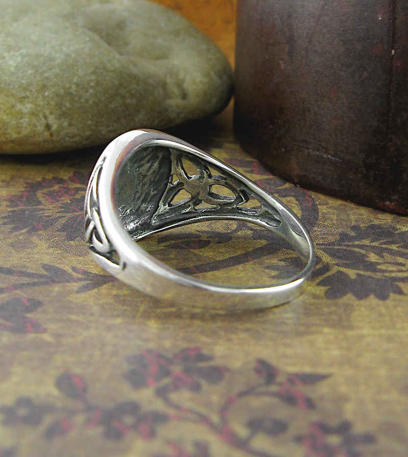 Oval Celtic Tree of Life With Triquetra Knots Ring | Woot & Hammy