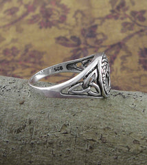 Oval Celtic Tree of Life With Triquetra Knots Ring | Woot & Hammy