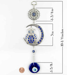 Owl and Crescent Moon Evil Eye Wall Hanging | Woot & Hammy