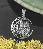 Celtic Owl With Crescent Moon and Pentagram Pendant | Woot & Hammy