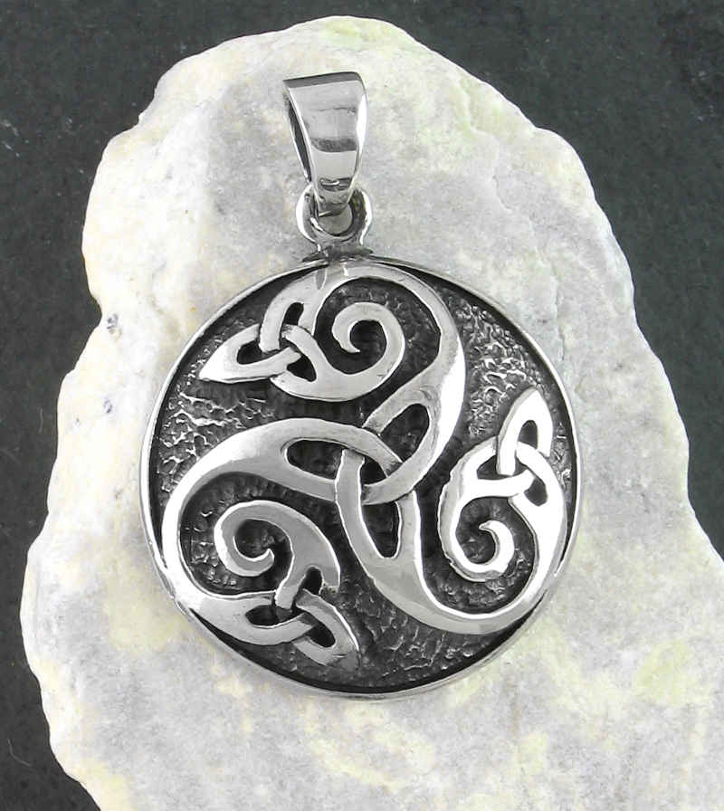 Oxidized Celtic Triskelion and Triquetra Medallion Pendant | Woot & Hammy