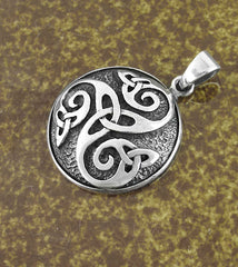 Oxidized Celtic Triskelion and Triquetra Medallion Pendant | Woot & Hammy