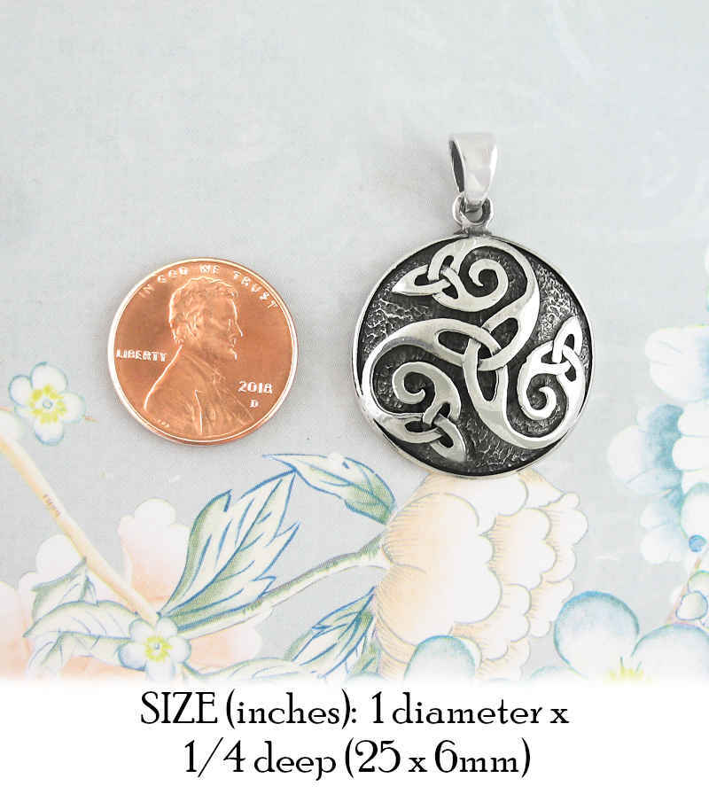 Oxidized Celtic Triskelion and Triquetra Medallion Pendant | Woot & Hammy