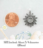 Studded Oxidized Flower Pendant With CZ Simulated Diamonds | woot & hammy
