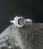 Oxidized Round Crescent Moon Toe Midi Pinky Ring, Adjustable | Woot & Hammy