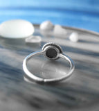 Oxidized Round Crescent Moon Toe Midi Pinky Ring, Adjustable | Woot & Hammy