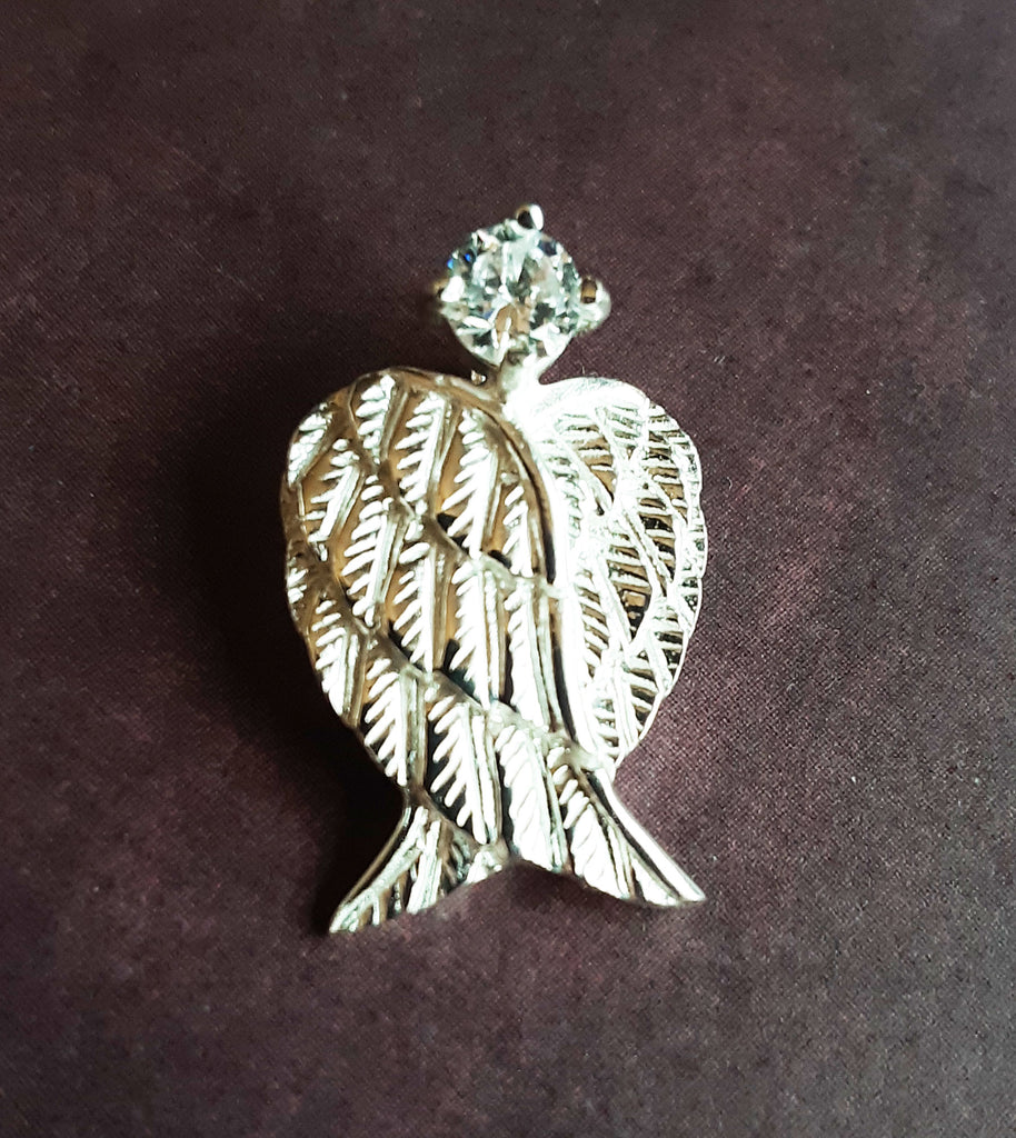 Tranquil Folded Angel Wings Pendant