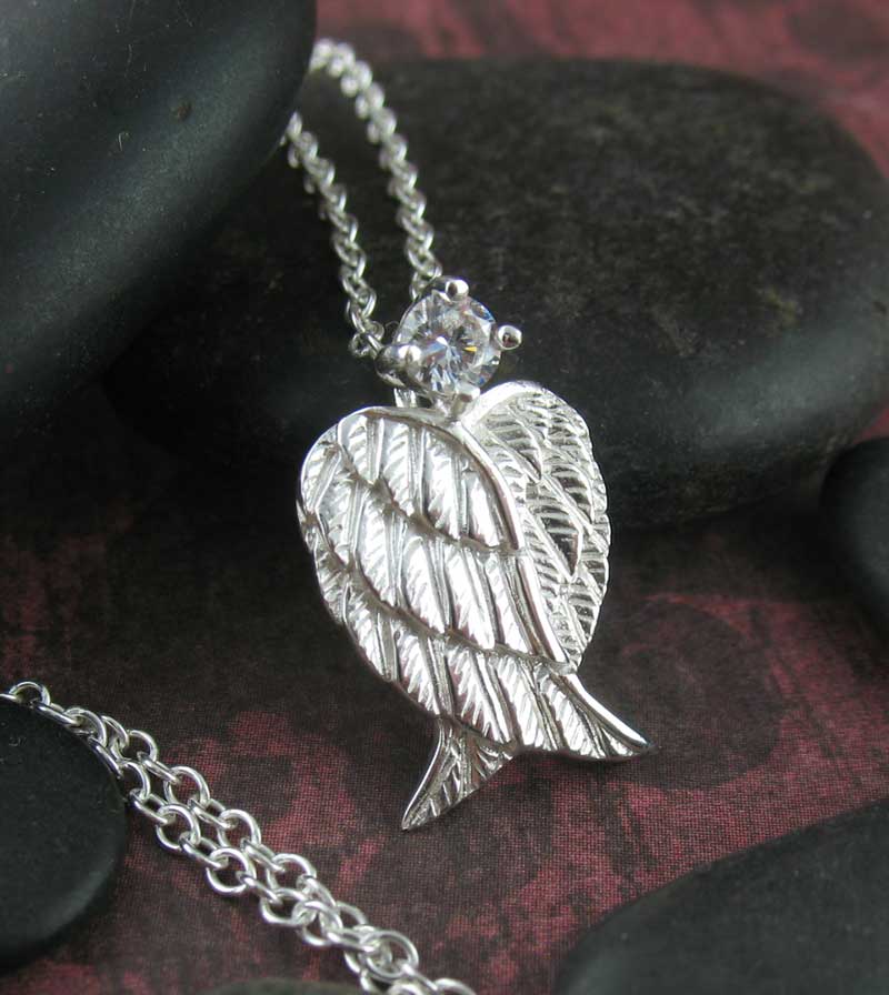 Tranquil Folded Angel Wings Pendant