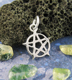 Little Pentacle Pentagram Charm, Sterling Silver Handmade