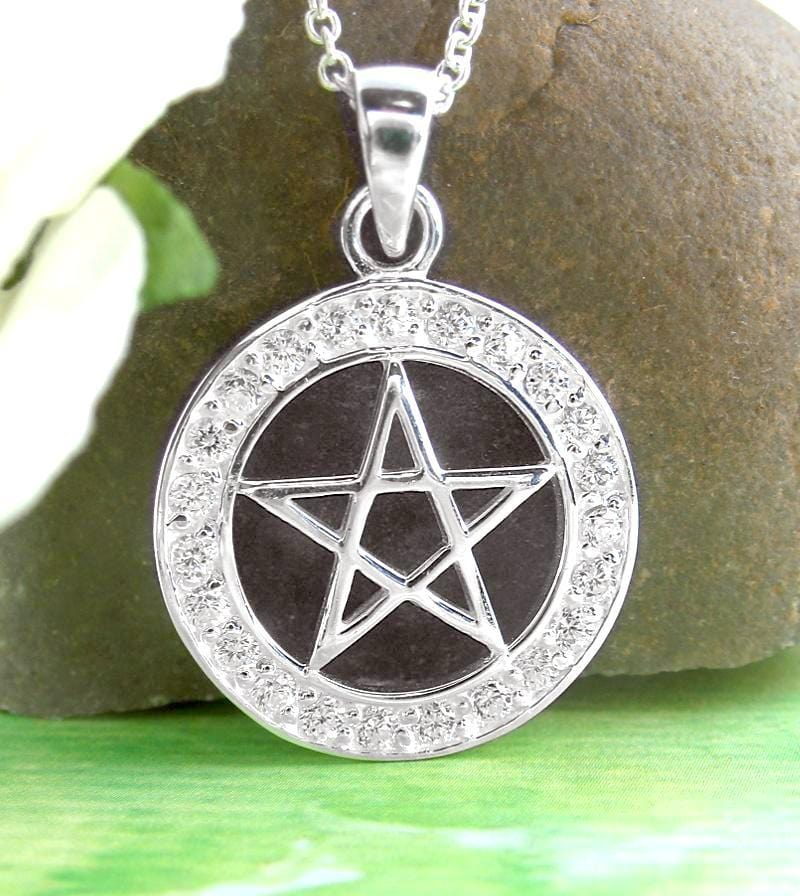 Sterling Silver Ouroboros and Pentagram Pendant
